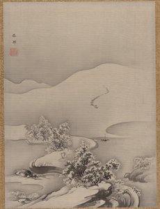 レイク アンド コーズウェイ、カリフォルニア州。 1885-89。 作： Hashimoto Gaho