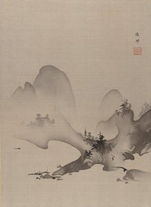 湖と山、カリフォルニア州。 1885-89。 作： Hashimoto Gaho