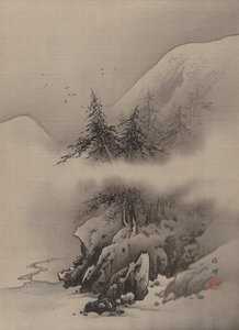 雪の風景、カリフォルニア州。 1885-89。 作： Hashimoto Gaho