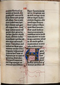 福音伝道者の肖像画が書かれた福音書：装飾されたイニシャル、c。 1480。 作： Hausbuch Master