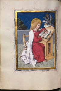 福音書と伝道者の肖像：聖ヨハネ、c。 1480。 作： Hausbuch Master