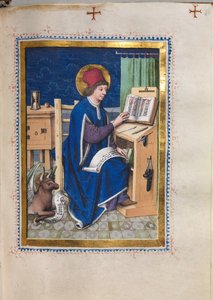 福音書と伝道者の肖像：聖ルカ、1480年〜1500年。 作： Hausbuch Master