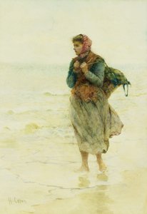 「上昇する潮、Jetsom、Flotsam」：水辺の若い海藻採集者」エッジ 作： Hector Caffieri