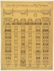 SocietéImmobilièredelaRueModern、No。6のファサードのデザイン 作： Hector Guimard