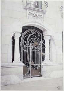 ヘクターギマール（1867-1942）の本からの「Castel-Beranger」のイラストへの入り口 作： Hector Guimard