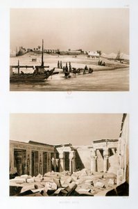 ルクソールとメディネットハブ、エジプト、1841年 作： Hector Horeau