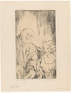 羊と豚 (オブジェクトの元のタイトル) 男と女（シリーズタイトル） 作： Hein von Essen (signed by artist)