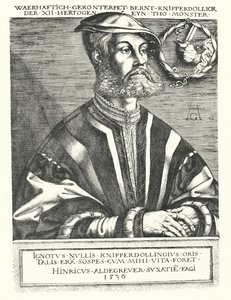 ベルンハルト・クニッパードリング、ドイツのアナバプティストの指導者で、1534年から1535年にかけてのミュンスターの反乱の指導者の一人（エングレービング 作： Heinrich (after) Aldegrever