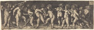 踊る子供たち、1535年。 作： Heinrich Aldegrever