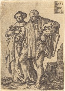 踊るカップル、1551年。 作： Heinrich Aldegrever