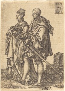 踊るカップル、1551年。 作： Heinrich Aldegrever