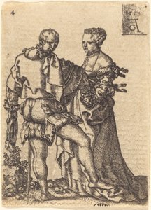 踊るカップル、1551年。 作： Heinrich Aldegrever