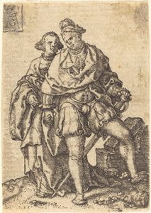 踊るカップル、1551年。 作： Heinrich Aldegrever