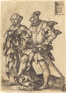 踊るカップル、1551年。 作： Heinrich Aldegrever