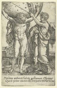 ヘラクレスとアトラス ヘラクレスの労働 (シリーズ タイトル) 作： Heinrich Aldegrever