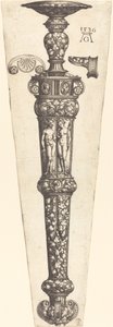 裸のカップルが描かれた大型短剣の鞘、1536 年。 作： Heinrich Aldegrever