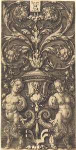 花瓶と 2 人の女性像の装飾、1553 年。 作： Heinrich Aldegrever