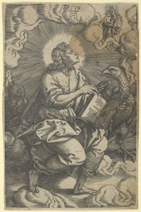 『四人の伝道者』より、聖ヨハネ、1539年。 作： Heinrich Aldegrever