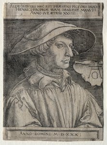 自画像、1530年。 作： Heinrich Aldegrever
