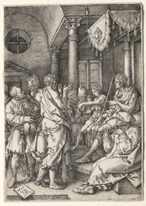 スザンナの物語：長老たちを尋問するダニエル 作： Heinrich Aldegrever