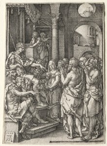 スザンナの物語：不倫で告発されたスザンナ、1555年。 作： Heinrich Aldegrever