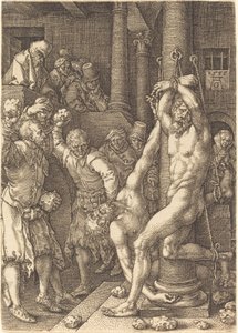 人々に石で打たれた二人の長老 作： Heinrich Aldegrever