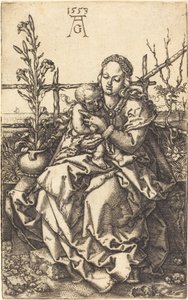 座っている聖母、1553年。 作： Heinrich Aldegrever