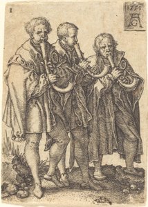 三人の音楽家、1551年。 作： Heinrich Aldegrever