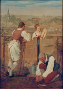 庭の塀の上 作： Heinrich Anton Dahling