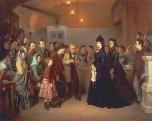 シェーンラーテルンガッセの炊き出しを見学するオーストリア皇后エリザベート 作： Heinrich August Mansfeld