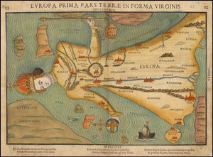 1580年代、ハインリヒ・ビュントによるヨーロッパの擬人化地図 作： ハインリッヒ・ブンティング