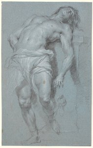 祭壇に鎖でつながれたリクライニング、スタンディングの男性モデル 作： Heinrich Dittmers