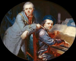 ゴットリープ・クリスチャン・フガーとの自画像、アーティスト兄弟、1768年。