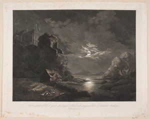 月明かりの下で川の風景 作： Heinrich Grosch