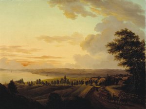 ジーランドの風景、夕方 作： Heinrich Grosch