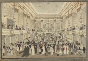 ウィーン王宮のレドゥーテンザールの仮面舞踏会、c。 1815年。 作： Heinrich Joseph Schütz