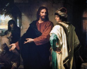 イエスと若き金持ちの支配者 作： Heinrich Karl Hofmann