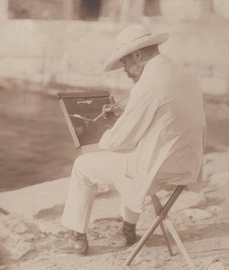 ビーチの画家（おそらくヒューゴヘンネベルグ）。 1906 作： Heinrich Kuhn