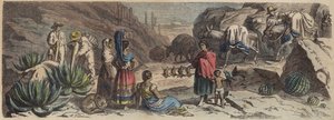 メキシコの山道（彩色済み彫刻 作： Heinrich Leutemann