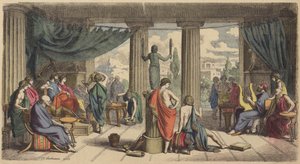 古代ギリシャの王宮（彩色済み彫刻 作： Heinrich Leutemann