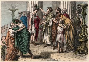 古代ギリシャ：オリンピックの勝者の冠、1866年 作： Heinrich Leutemann