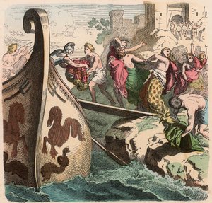 古代ギリシャ海の旅、海賊 作： Heinrich Leutemann
