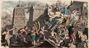 古代ローマ軍隊、都市の嵐 作： Heinrich Leutemann