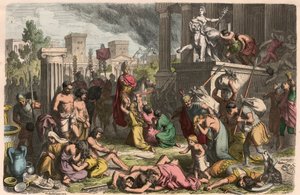 古代ローマ。捕らえた都市を略奪すること 作： Heinrich Leutemann