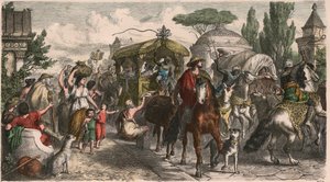 古代ローマ。帝国時代のアッピア街道 作： Heinrich Leutemann