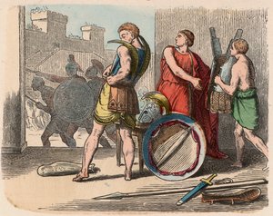 共和制の時代のギリシャ。鎧を身にまとう戦士たち 作： Heinrich Leutemann