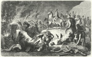 ハンニバル、カシリヌム包囲戦にて、前216-215年（エングレーヴィング 作： Heinrich Leutemann
