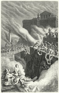 ビルサの嵐とカルタゴの破壊 作： Heinrich Leutemann