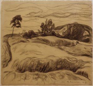 丘陵の風景 作： Heinrich Nauen