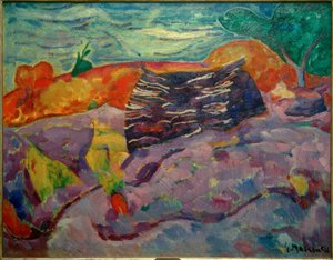 木の山のある風景 作： Heinrich Nauen